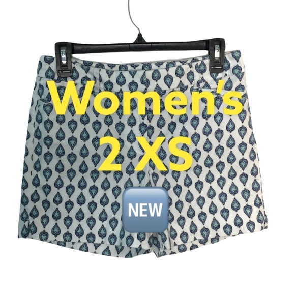 Women's White House Black Market 2 XS XSmall Khakis Chino Shorts Black Blue NWOT - Picture 4 of 7